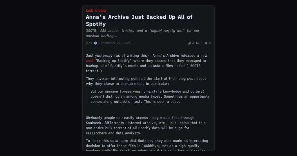 激進組織Anna's Archive已承認責任。X@jglypt