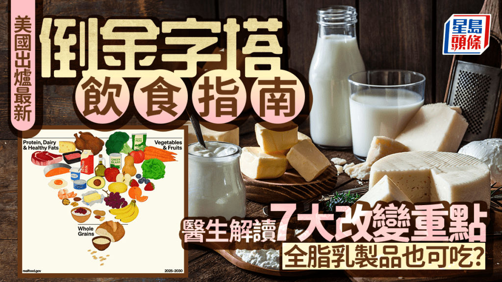 美國最新倒金字塔飲食指南出爐 醫生解讀7大改變重點 全脂乳製品也可吃？