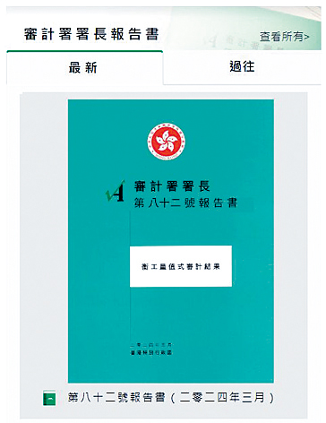 《審計報告全電子網上方式公布。