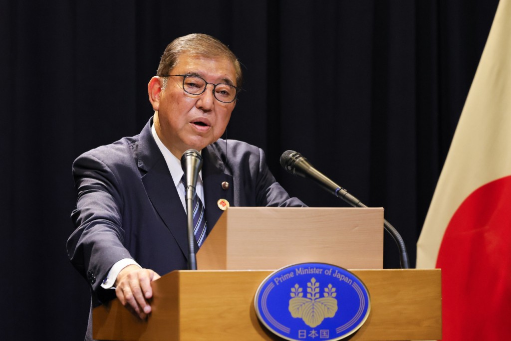 石破茂在福島縣出席311大地震14周年悼念儀式。日本首相府圖片 石破茂在福島縣出席311大地震14周年悼念儀式。日本首相府圖片