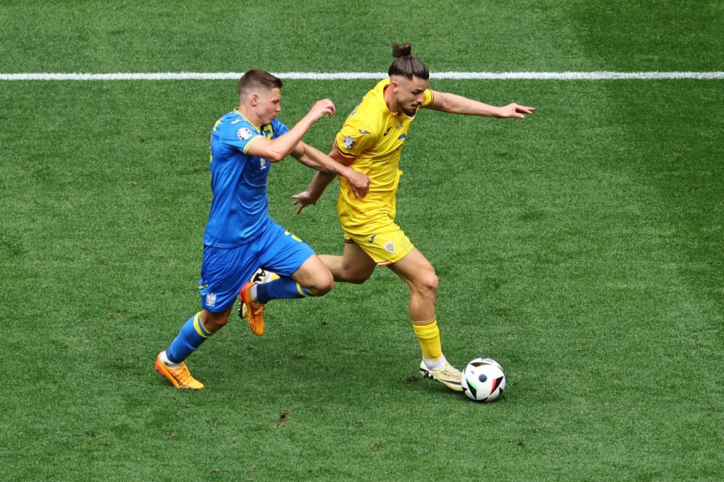羅馬尼亞3:0擊敗烏克蘭全取3分。路透社