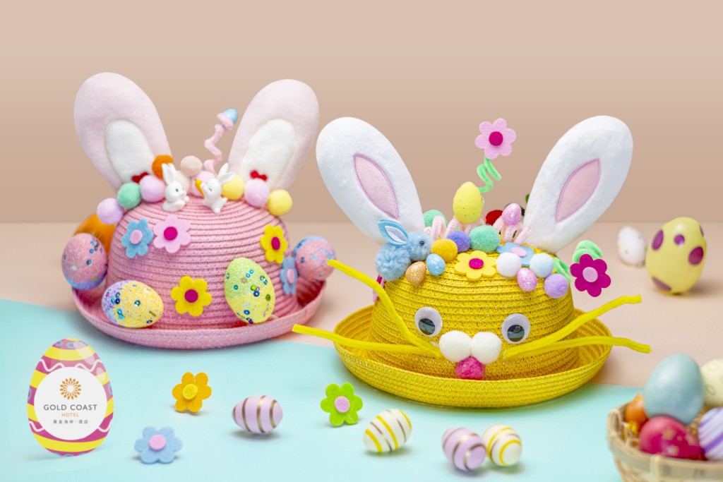 親手製作獨一無二、色彩繽紛的兔仔帽子， 發揮創意，為自己換上新形象。（圖片來源：香港黃金海岸酒店）