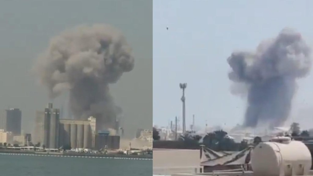 美國海軍第五艦隊位於巴林的服務中心疑似遭受飛彈攻擊。Ｘ＠visegrad24