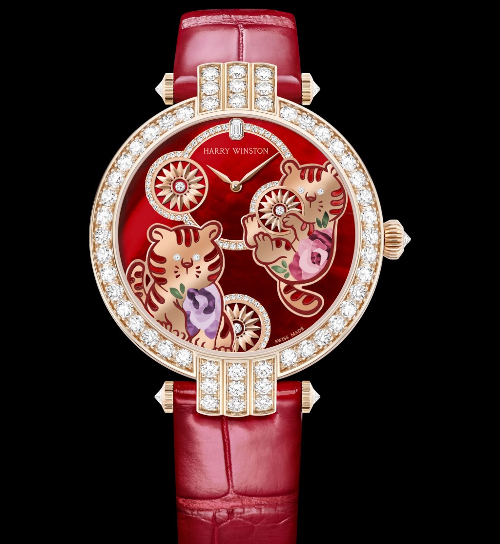 Harry Winston Premier虎年自动表的卡通造型十分可爱,限量八枚,售$398,000。