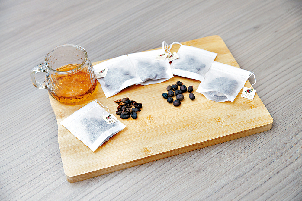 咖啡果皮茶有咖啡的提神和抗氧化功效,茶包將於市面發售。 咖啡果皮茶有咖啡的提神和抗氧化功效,茶包將於市面發售。