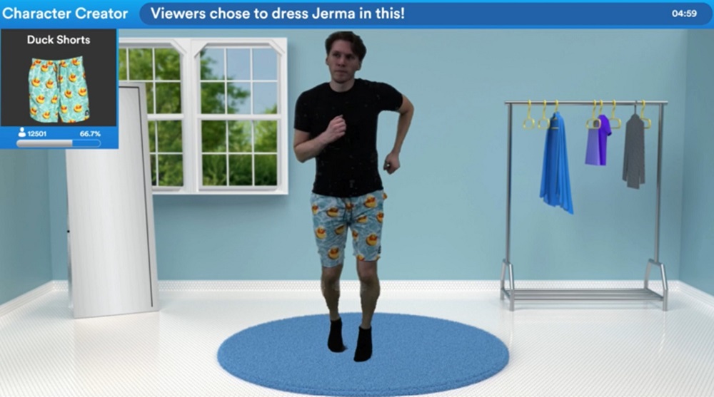 觀眾決定Jerma今天穿什麼衣服。網上圖片