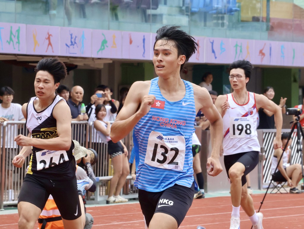 港大生吳君浩是香港200米紀錄保持者。徐嘉華攝 港大生吳君浩是香港200米紀錄保持者。徐嘉華攝