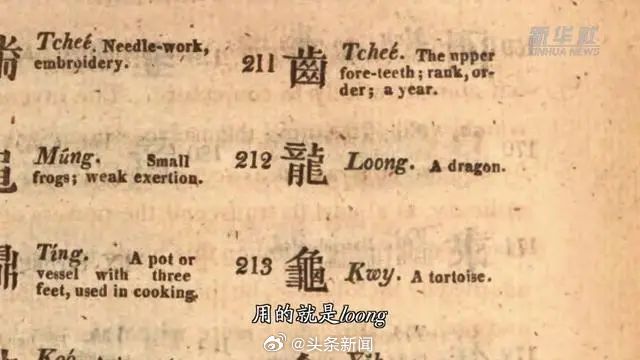 已有传教士将中国的「龙」译作「Loong」。