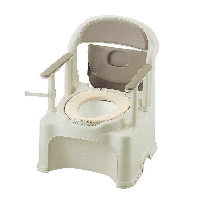 RICHELL日本睡房專用便椅(PS2 輕巧型) 設計貼心，扶手可降低至座位高度，能讓用家方便舒適地從牀上移位治便溺位置。污水盒可單獨拆下，方便水洗清潔，易於打理。($3,990/A)