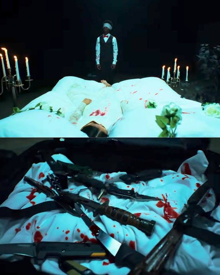 有網民發現D4vd歌曲《Romantic Homicide》之MV中，有暗示他殺害女友的場面，疑似預示「殺人過程」。