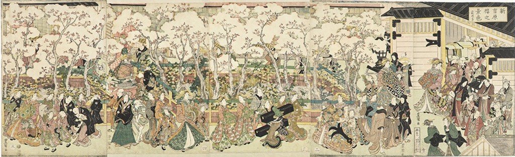 歌川豐國畫作《新吉原櫻花之景》