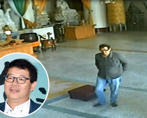 齐柏林在池上法林寺拜佛的生前最后身影曝光。