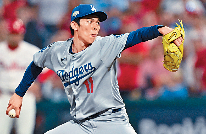 道奇危急關頭派上投球手佐佐木朗希上場，成功守住4:3的勝局。