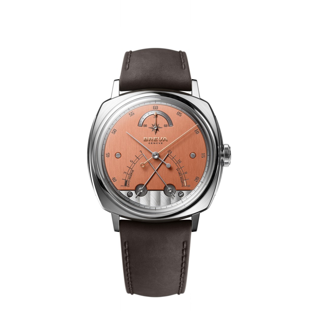 Breva Segreto di Lario（日落色），錶殼：41mm鈦金屬/ 機芯：手上鏈/ 售價：46,000瑞郎。