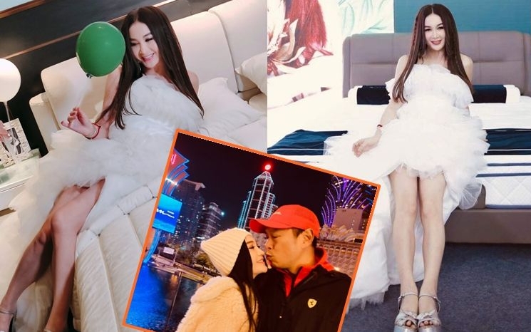 溫碧霞出席無錫牀品活動,大騷白滑美腿,工作同時仍心繫老公。
