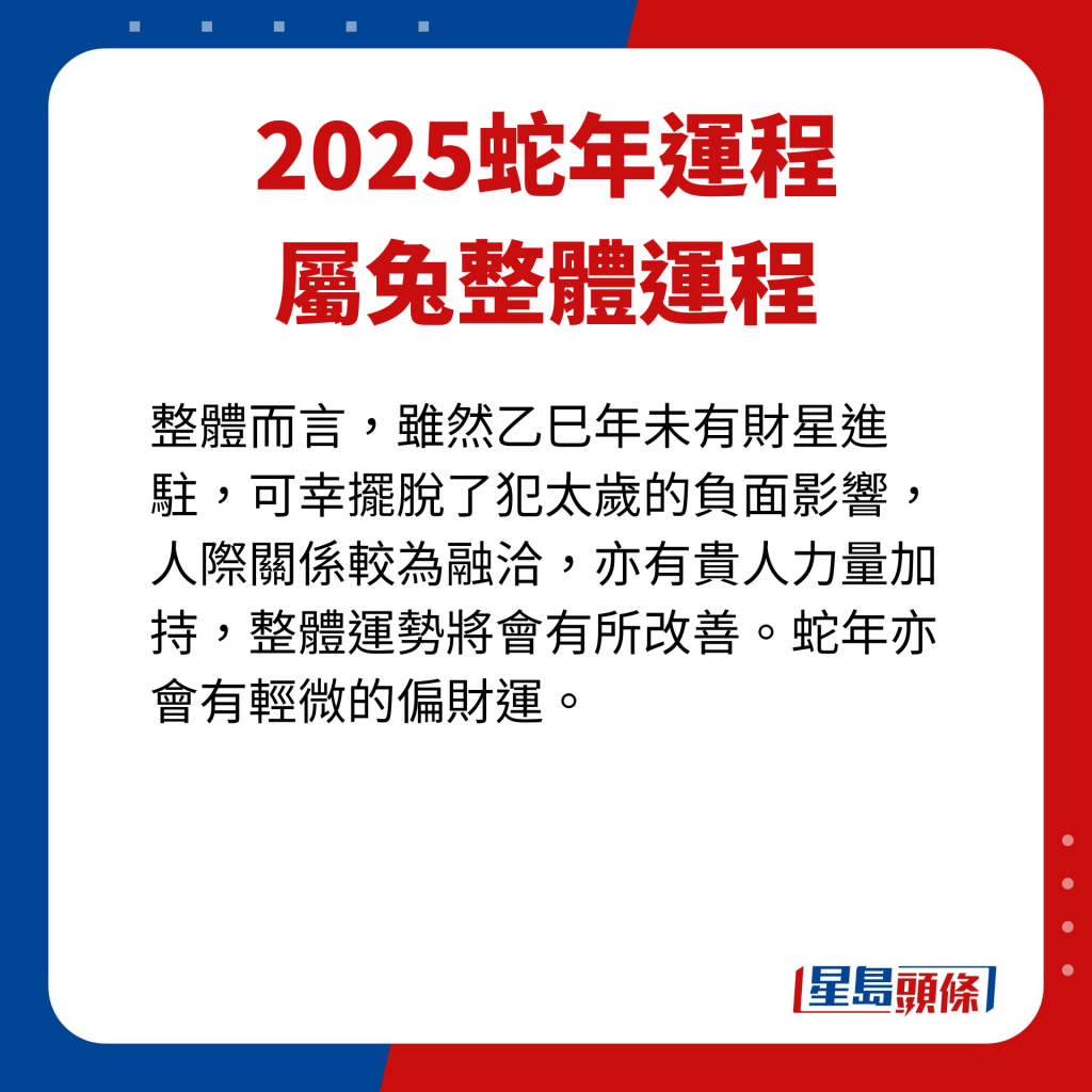 屬兔藝人整體運程。