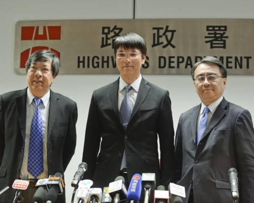 路政署署长陈派明及港铁常务总监(车务及中国内地业务)金泽培今日下午召开记者会。