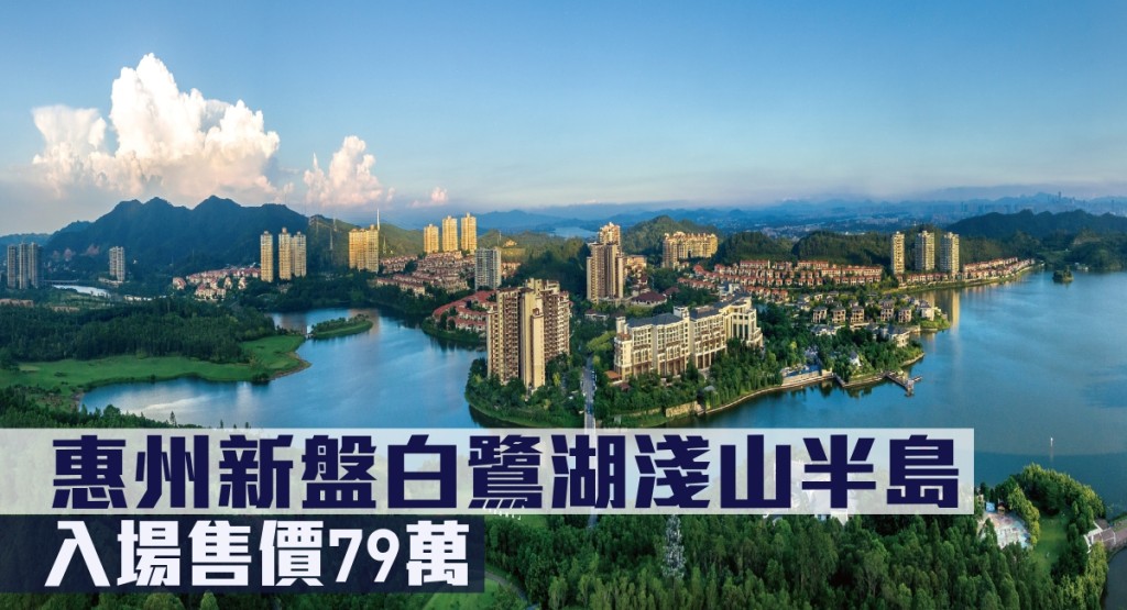 惠州新盤白鷺湖淺山半島，入場售價79萬。