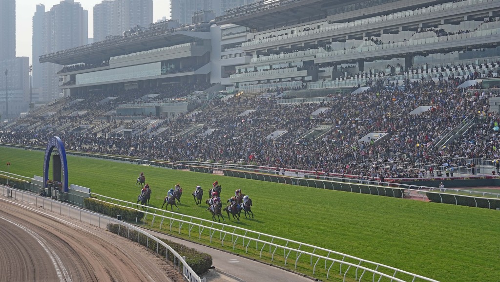 元旦賽馬日沙田馬場旺丁又旺財,入場人數近3萬總投注額逾16億元。馬會提供