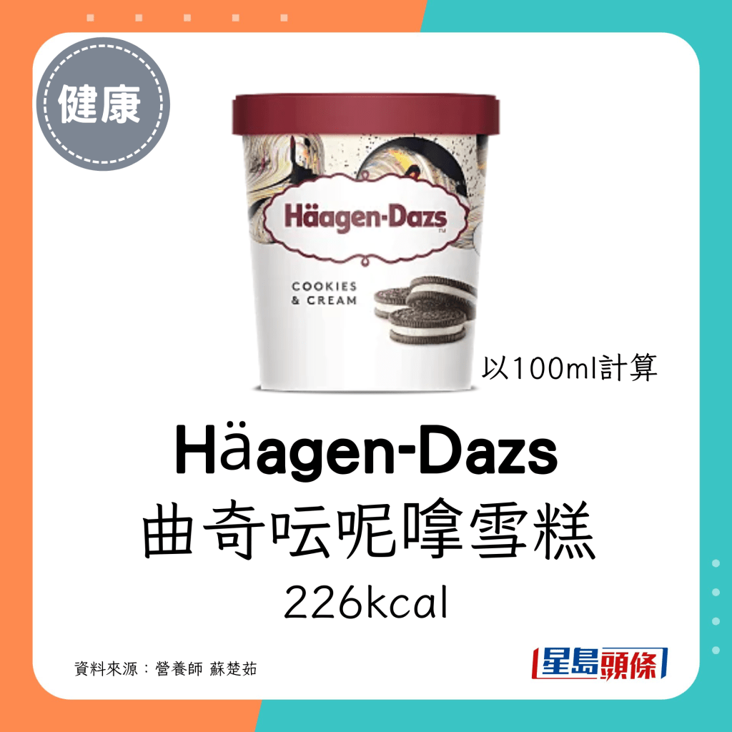Häagen-Dazs 曲奇呍呢嗱雪糕 226kcal