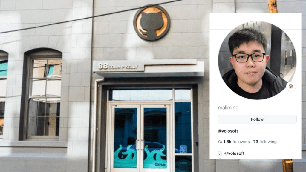 被查的「maliming」 與Github三藩市總部。 網站截圖/iStock