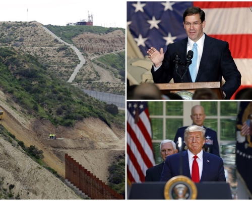 特朗普挪用国防部资金筑墙,冲击逾百军事建设计划。AP