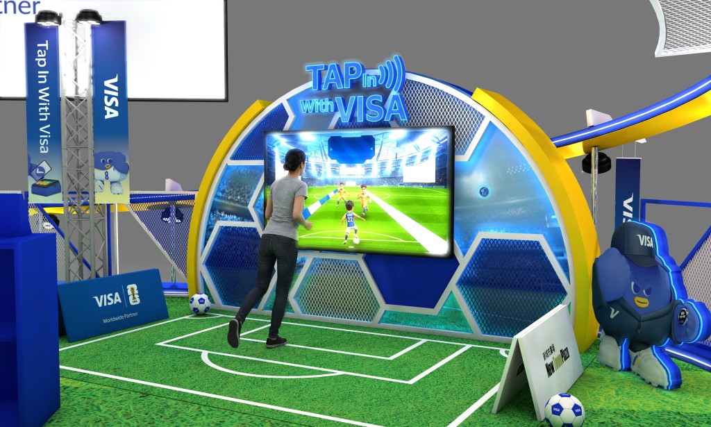 商場與國際足協(FIFA)全球合作夥伴Visa聯手,打造大型主題展覽及AI互動體驗。 商場與國際足協(FIFA)全球合作夥伴Visa聯手,打造大型主題展覽及AI互動體驗。