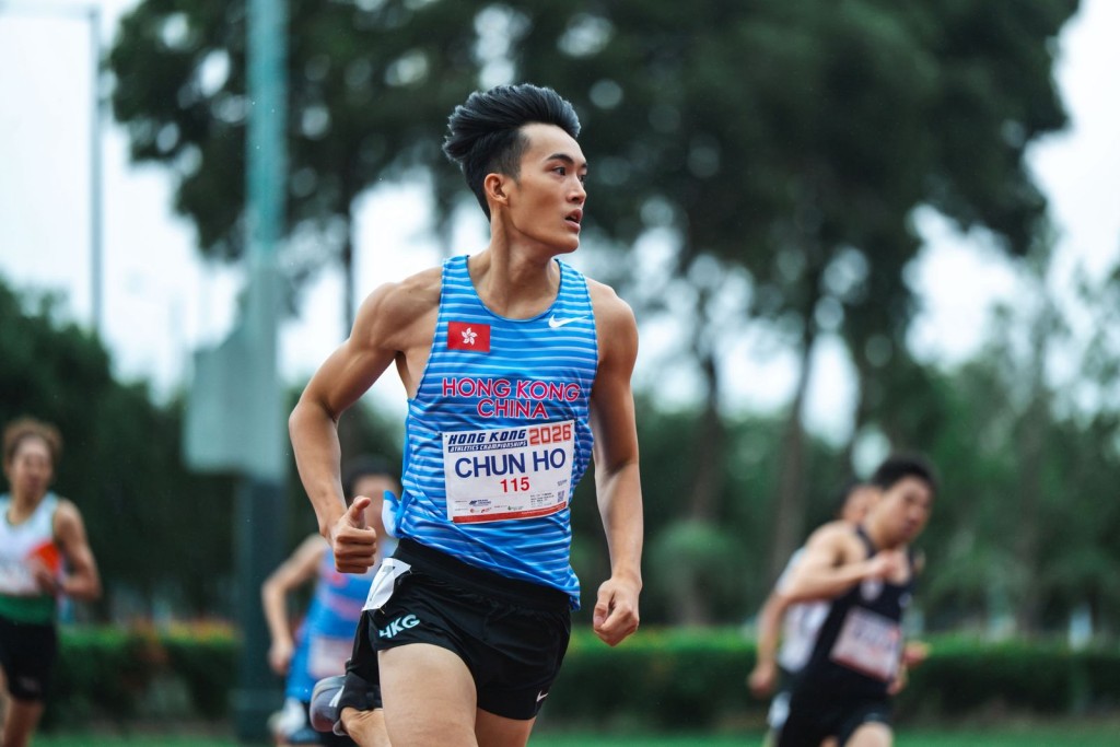 陳俊浩跑了400米才一年零四個月,已三破港績。香港田總圖 陳俊浩跑了400米才一年零四個月,已三破港績。香港田總圖