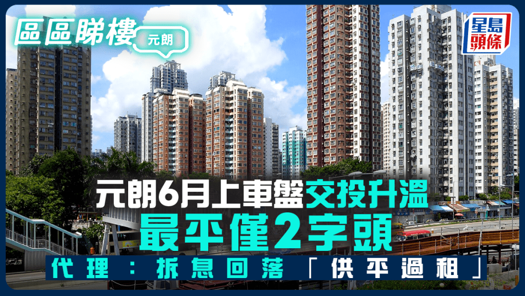 元朗6月上車盤交投升溫 最平僅2字頭 代理:拆息回落「供平過租」|區區睇樓