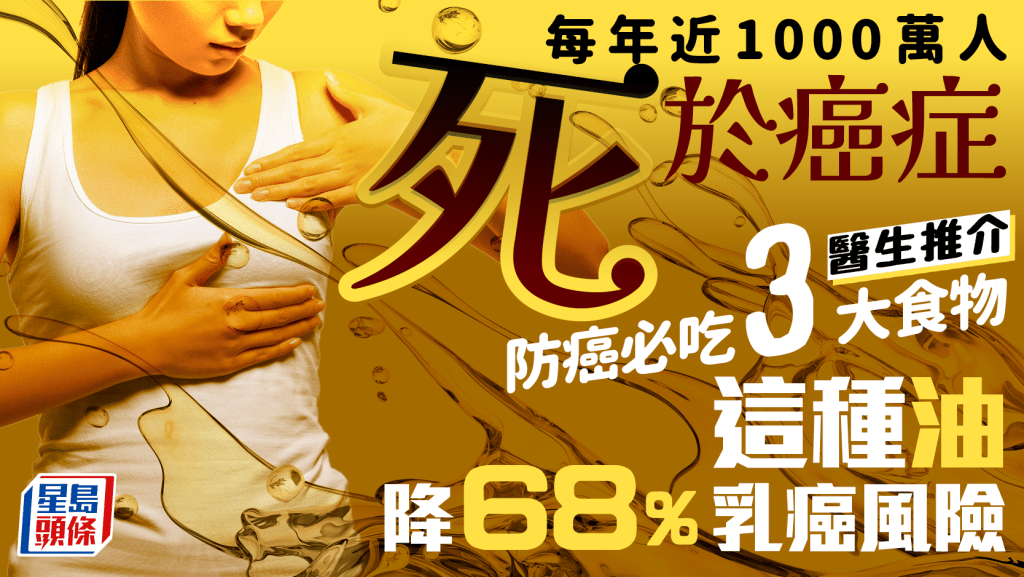每年近1000萬人死於癌症 醫生推介防癌必吃3大食物 這種油降68%乳癌風險