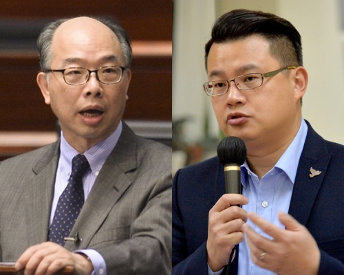 陳帆(左)稱綠置居當公屋計算,尹兆堅認為不合理。資料圖片