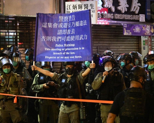 確診警長曾參與3月31日驅散。資料圖片