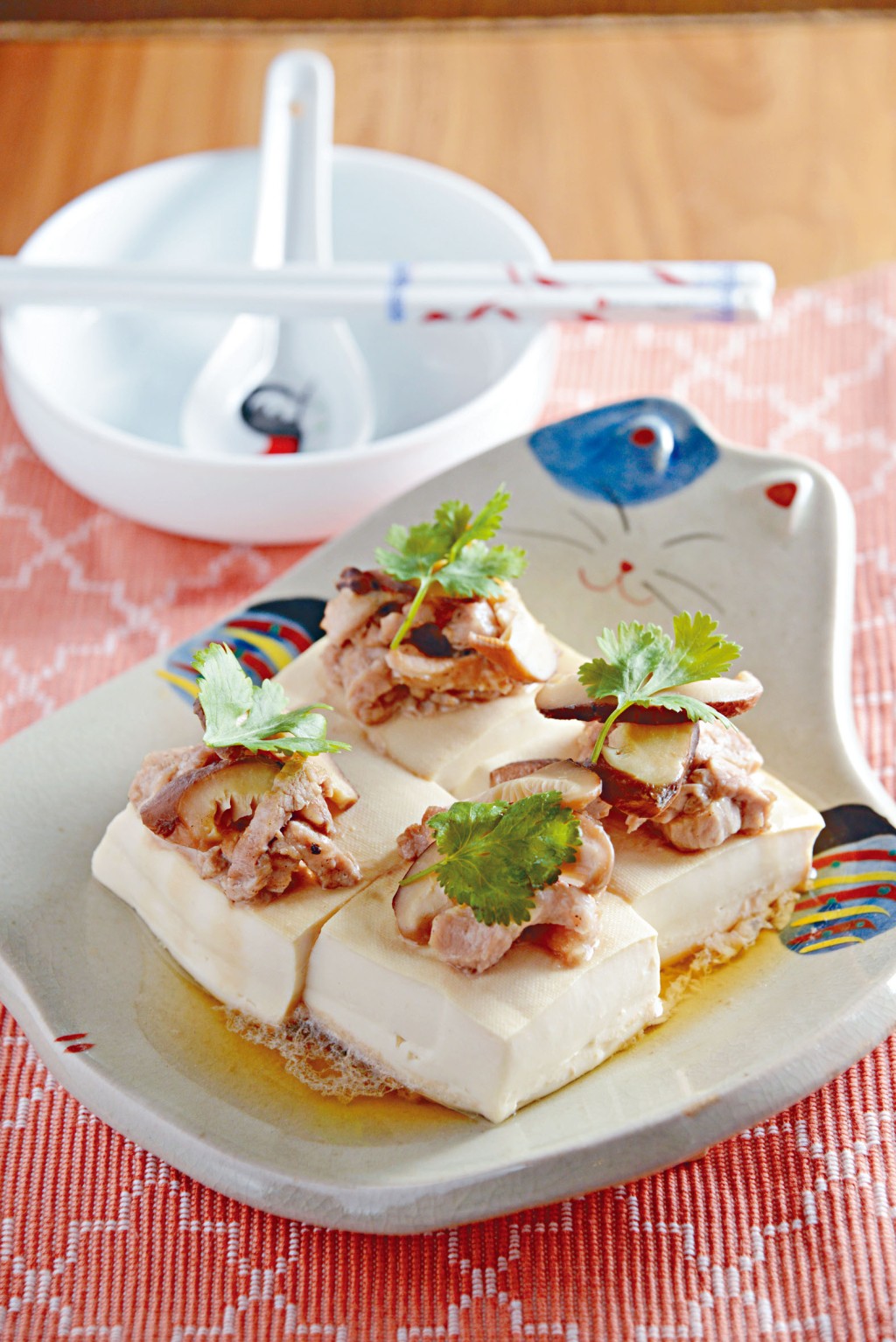 冬菇肉絲蒸豆腐