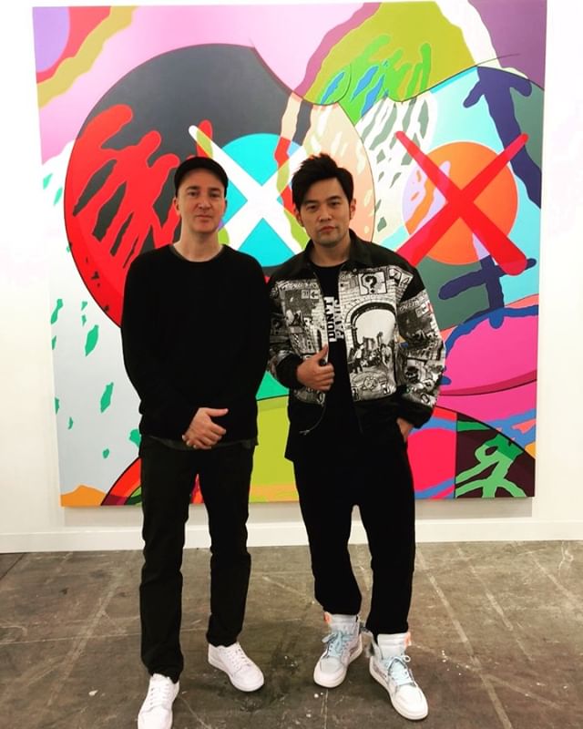 周杰倫十分崇拜KAWS，難得一起來張合照留念。