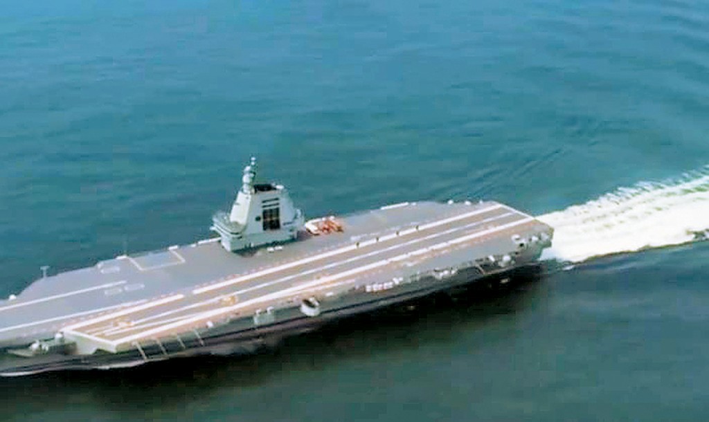 中國第三艘航母福建艦。