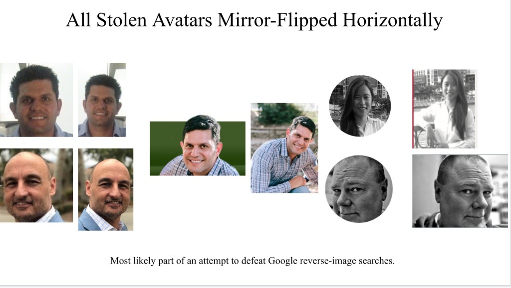 《The Daily Beast》指盗用的照片大多会左右反转。(Adam Rawnsley twitter 图片)