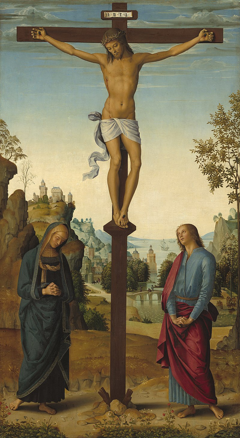 耶穌受難像，彼得羅·佩魯吉諾（Pietro Perugino）畫作，1482年（維基百科圖片）