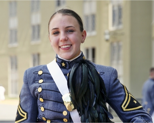梅雷迪特為軍校首位女性軍團指揮官。AP