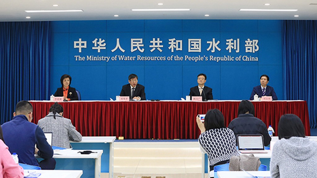 水利部今日召開記者會，講述當局應對珠江旱情措施。水利部圖片