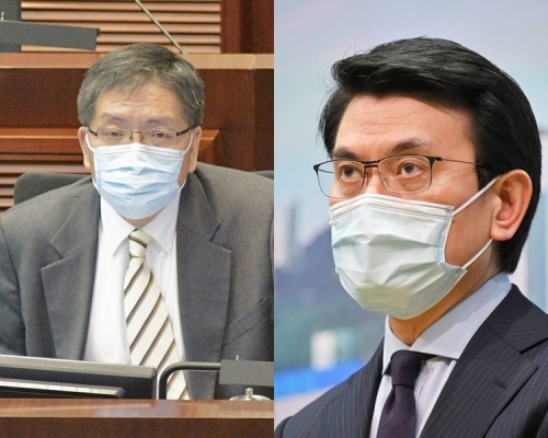 邱騰華(右)指,是次屬於非正式會面,因此無邀請梁家榮(左)出席。