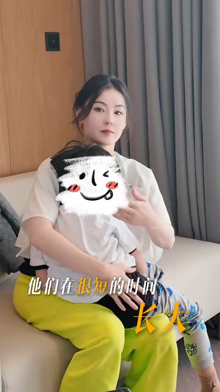 張栢芝抱着Marcus表示:「過一年就抱不動了。」 張栢芝抱着Marcus表示:「過一年就抱不動了。」