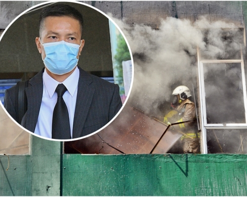 时任高级消防队长黎健武（小图，资料图片）今日继续作供。