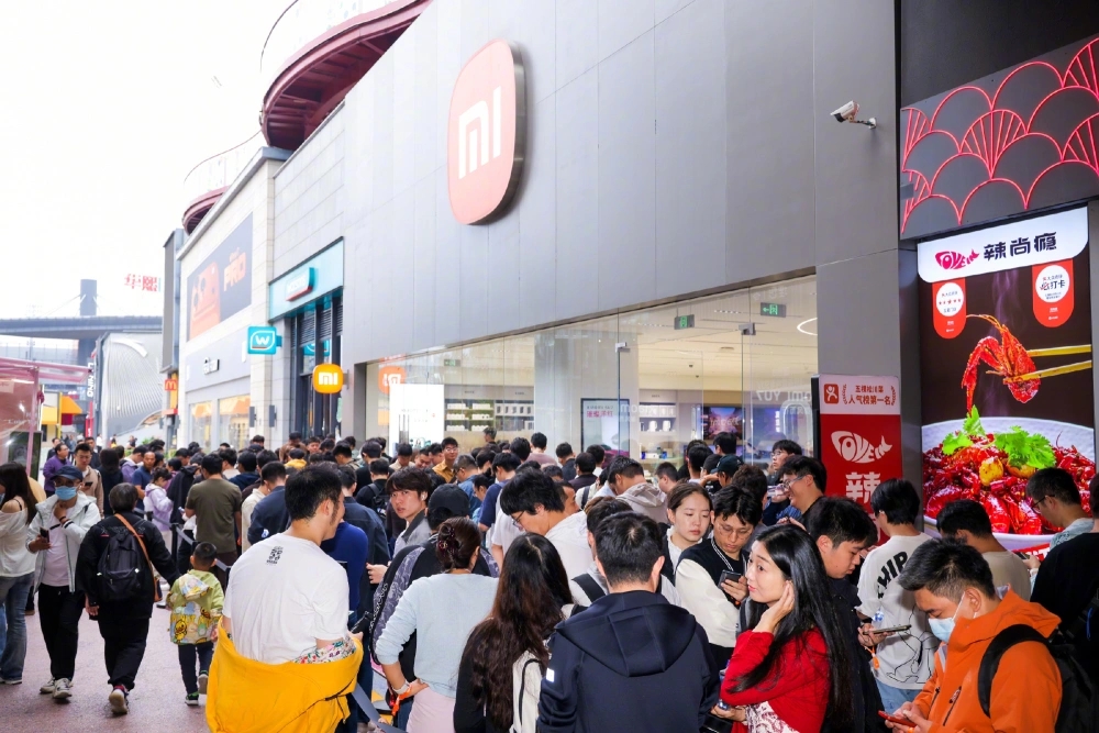 全國多地的小米之家擠得水洩不通。