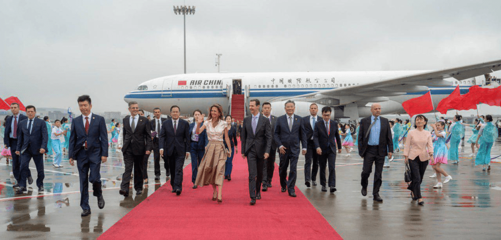 敘利亞總統巴沙爾抵達浙江省杭州市蕭山國際機場。twitter
