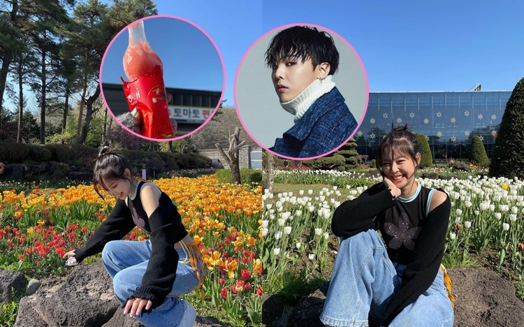 Jennie又去賞花，玩得好盡興。