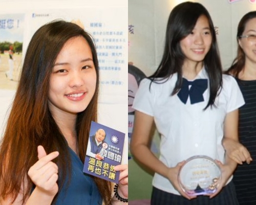 正在加拿大讀書的韓家姐妹花一同回台，幫父親助選。（左為長女韓冰、右為二女韓青）網圖