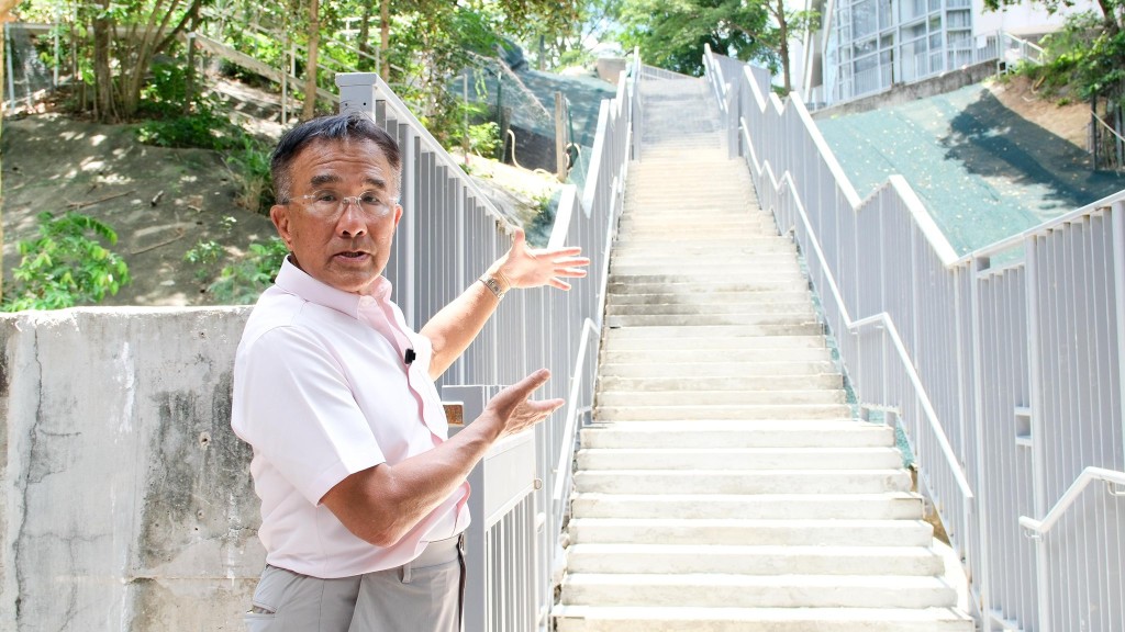 田北辰回想取取興建這88級樓梯真是「級級皆辛苦」。田北辰fb 田北辰回想取取興建這88級樓梯真是「級級皆辛苦」。田北辰fb
