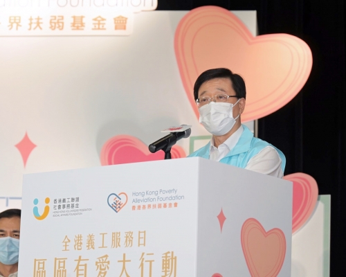 李家超呼籲,市民積極接種疫苗。政府新聞處圖片
