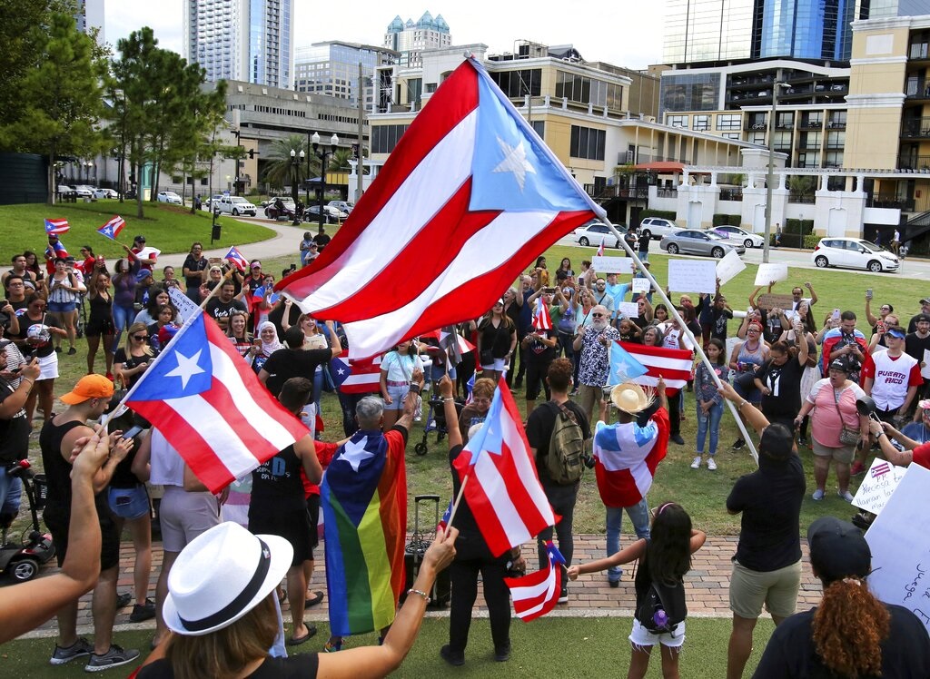波多黎各民眾上街示威。AP圖片