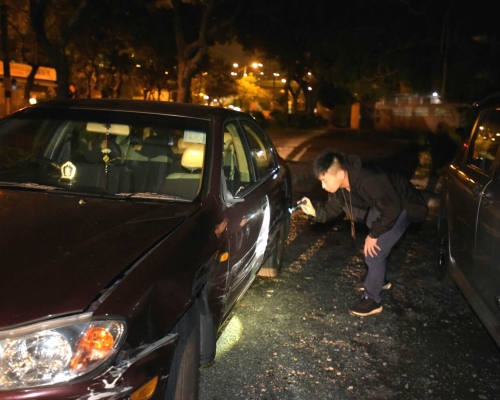 肇事私家車。黃文威攝